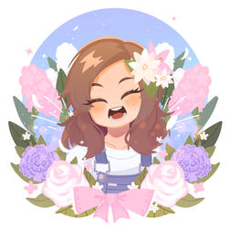 A commission for someone who loves flowers